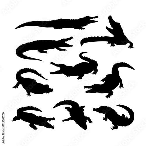 crocodile alligator silhouette collection
