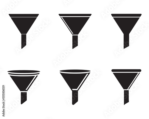 filter icon set  vector solid logo illustration. Flat and line style for graphic design, Website illustration