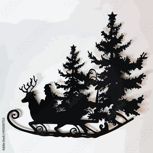 santa's sleigh silhouette