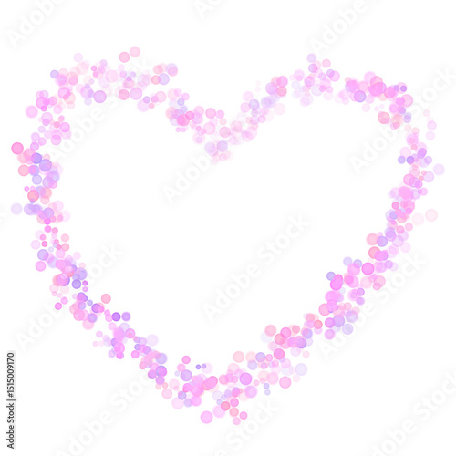 Pink heart clipart.Bokeh heart shape.Valentine's day icon.Love symbol.