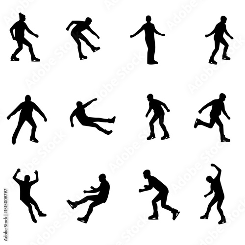 Female Skateboarder Silhouette vector bundle