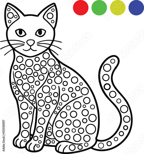 Here's a black cat cartoon illustration with a mouse, perfect for a cute animal design