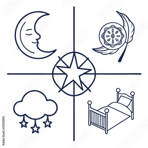 Sweet dreams nighttime sleep baby illustration