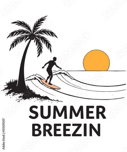 Summer breeze vibrant tropical floral vector design