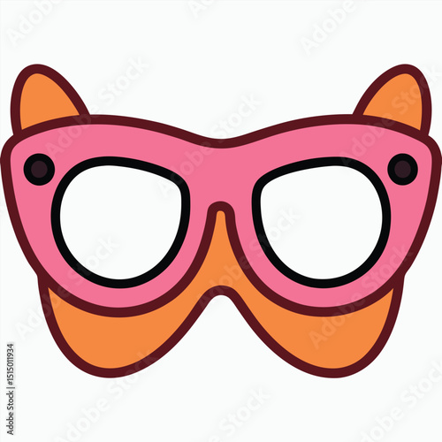 Photo Booth Props flat vector illustration white background