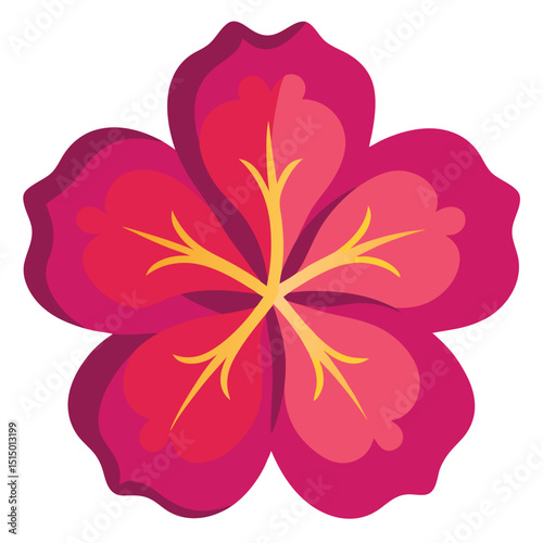 Vibrant Pink Flower Illustration A Colorful Floral Design Element