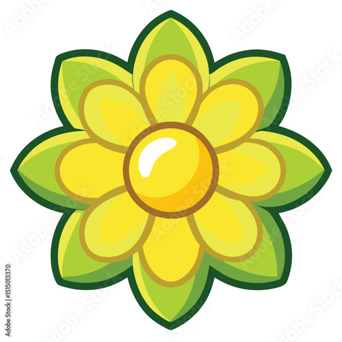 Vibrant Yellow Flower Illustration A Delightful Springtime Design