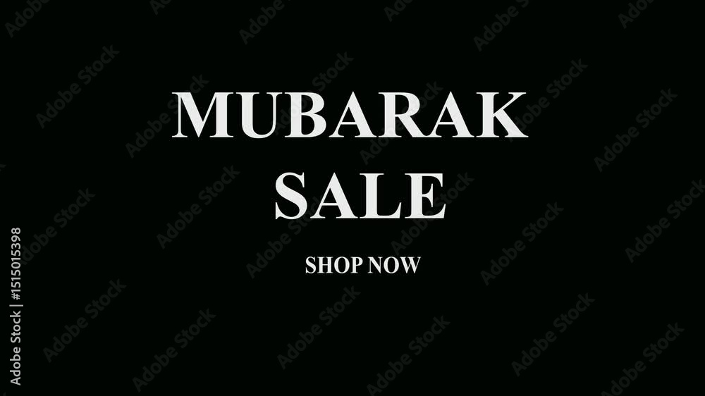 Editable Eid al-Adha Sale motion graphic template featuring Islamic geometric patterns, crescent moon, glowing lanterns, and modern animated typography. Perfect for promoting special offers, social me