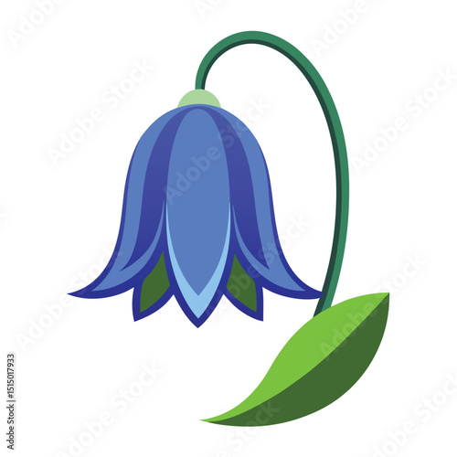Elegant Bluebell Flower Illustration A Delicate Spring Bloom