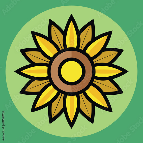 Vibrant Sunflower Illustration A Summery Floral Design