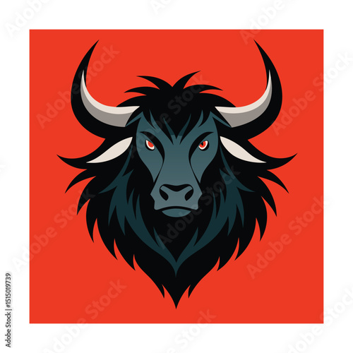 Abstract Yak Head With Flowing Fur