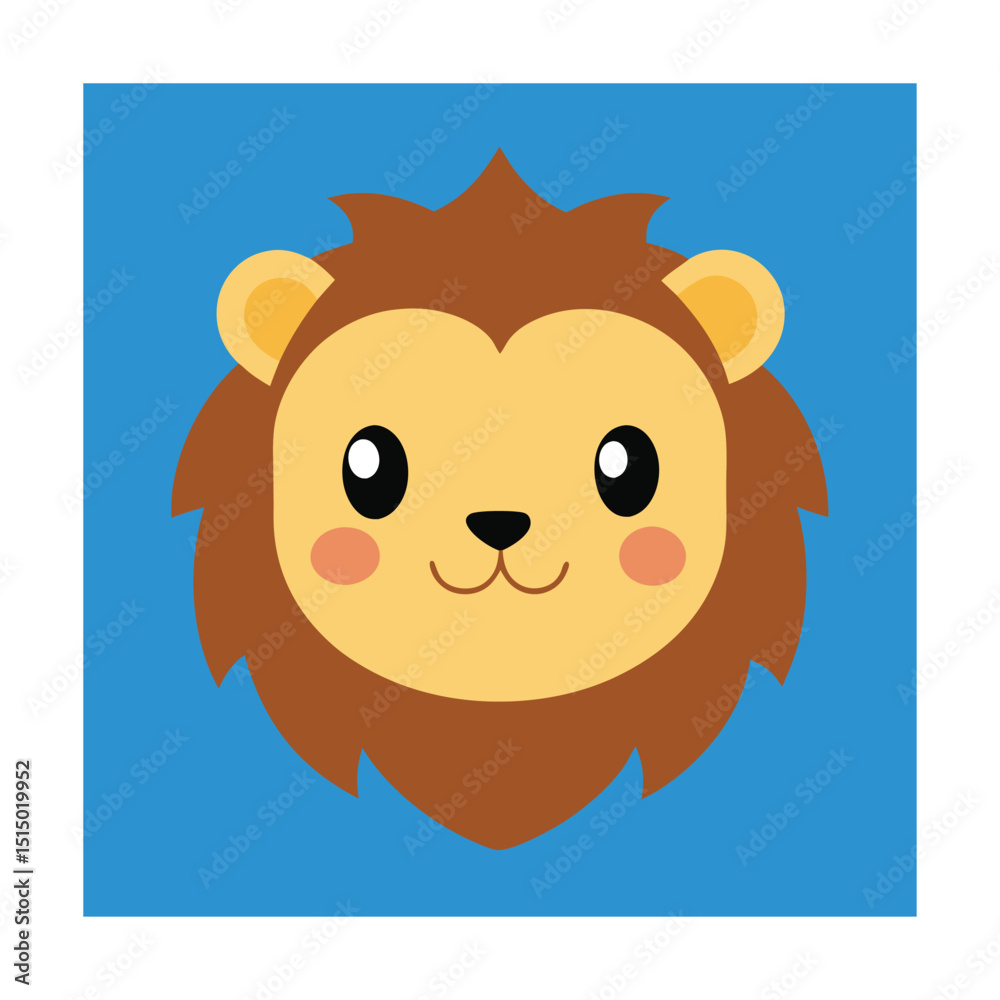 Fototapeta premium Chibi Style Lion Head