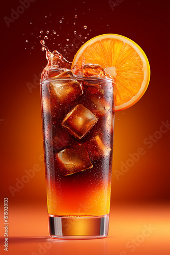 cola with ice photo