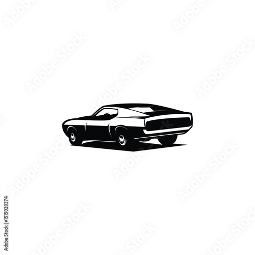 Mustang sportsroof Company Logo. Vintage car logo vector from rear view isolated. Set of ready-made logo templates isolated vector