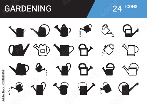 Gardening Icons: A collection of 24 meticulously designed icons dedicated to the art of gardening, offering a versatile visual resource for diverse creative endeavors.
