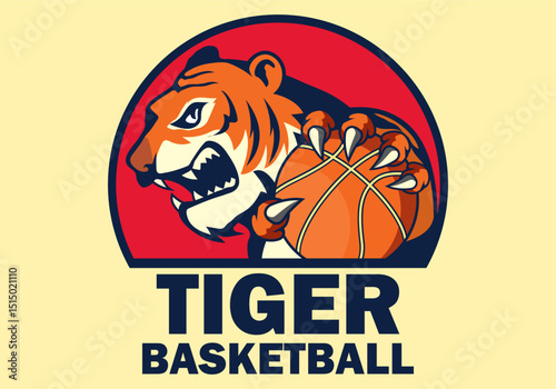 Fun cartoon basketball mascot character design illustration