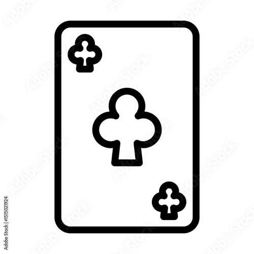 Playing card outline icon. Poker icon isolated on white background. Transparent background, minimalist symbol. Vector images