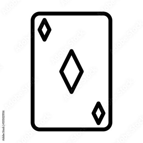 Playing card outline icon. Poker icon isolated on white background. Transparent background, minimalist symbol. Vector images