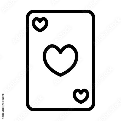 Playing card outline icon. Poker icon isolated on white background. Transparent background, minimalist symbol. Vector images