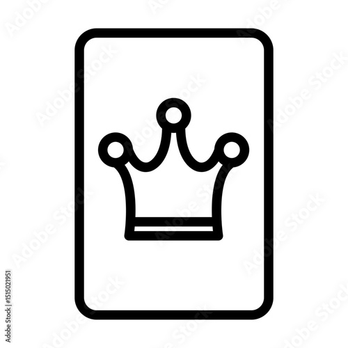 Playing card outline icon. Poker icon isolated on white background. Transparent background, minimalist symbol. Vector images