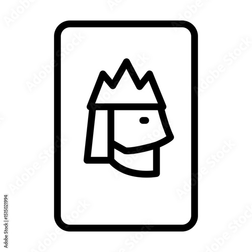 Playing card outline icon. Poker icon isolated on white background. Transparent background, minimalist symbol. Vector images