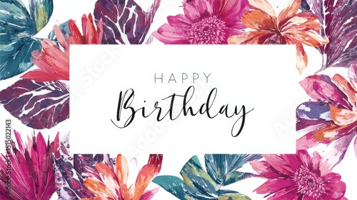 A colorful floral birthday card with 