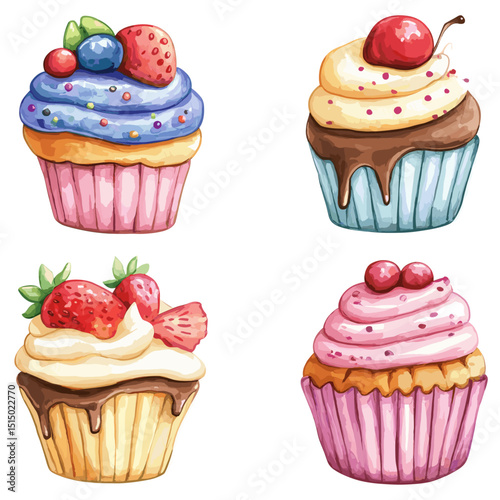 set of cupcakes