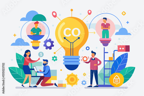  This clean and modern cartoon style is great for corporate design, social media posts, digital marketing content, and branding projects that emphasize reliability, quality, and collaboration.
