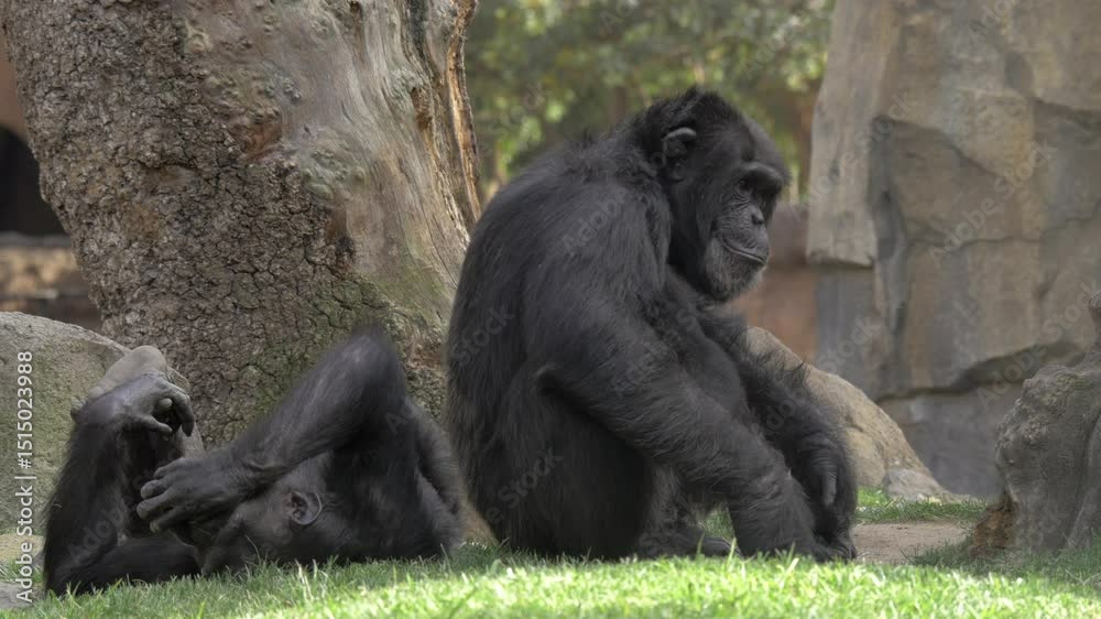 two chimps in the zoo