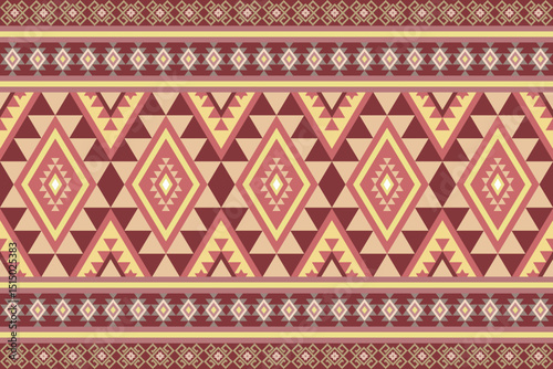 Geometric pattern, traditional textile design, ethnic abstraction. This pattern is often found in different cultures, Indonesia, Mexico and other countries. It is used for textiles, wallpaper.