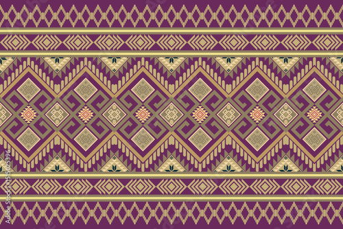 The image displays a traditional Thai silk pattern. Thai silk is known for its unique texture, vibrant colors, and intricate patterns. It is often used for clothing, accessories, and home decor.
