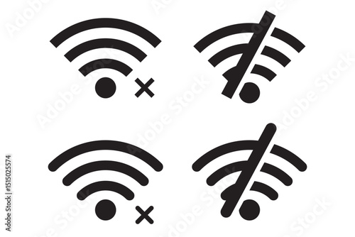 WiFi icon set. Wireless internet symbol. Different black wifi icon set. Set of free WiFi and zone sign. Set of sign for connect of network. Hotspot icon. Vector illustration.
