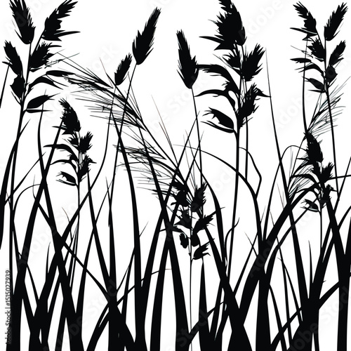 Seamless grass silhouette
