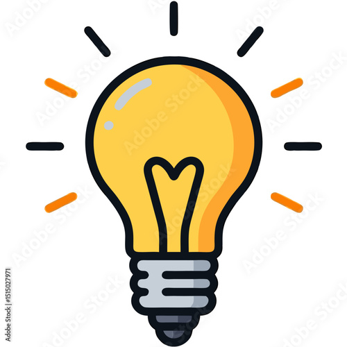 Lightbulb Vector Illustration Idea Icon Bright Innovation Graphic
