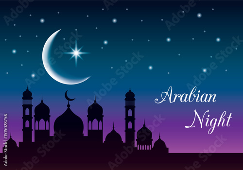 Mystical arabian nights background intricate design with rich colors and textures