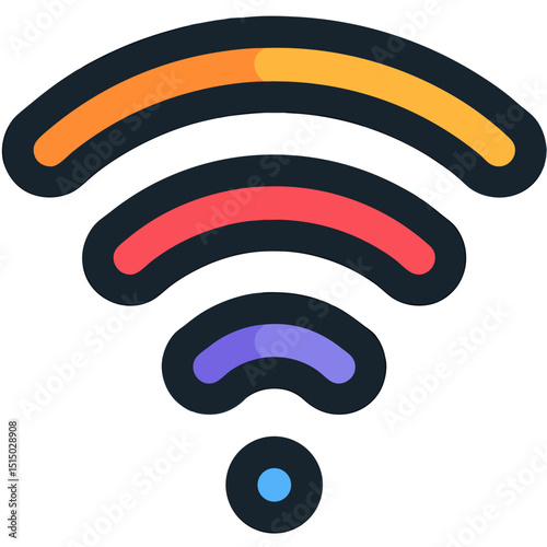 Colorful WiFi Icon Wireless Signal Vector Illustration
