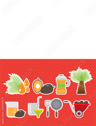 Palm oil icons a collection of high quality illustrations for sustainable agriculture and food industry designs