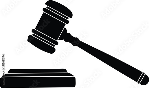 gavel on a white background