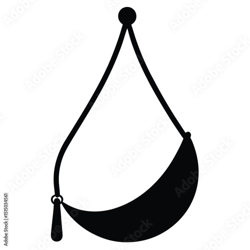 vector illustration of a black and white fishing hook