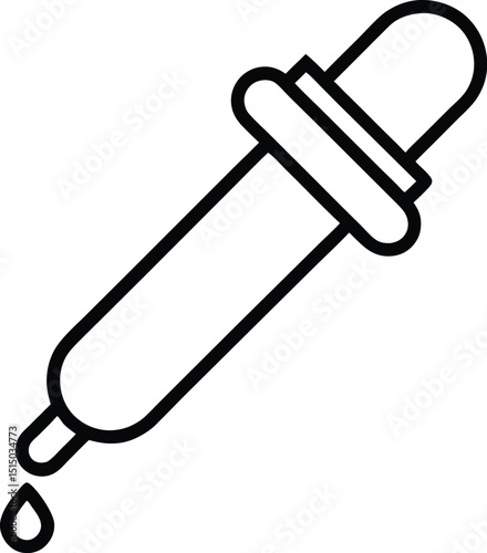dropper outline vector icon illustration isolated design for nose drop, eye drop, medicine drop, chemistry dropper