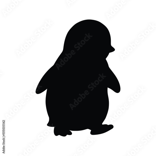 Cute Penguin Silhouette Black and White Penguin Clipart Simple Penguin Vector Illustration Free Download