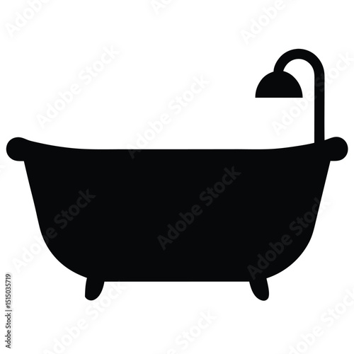 illustration of a shower with a bath