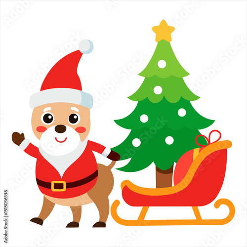santa claus and christmas tree