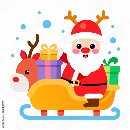 santa claus with reindeer