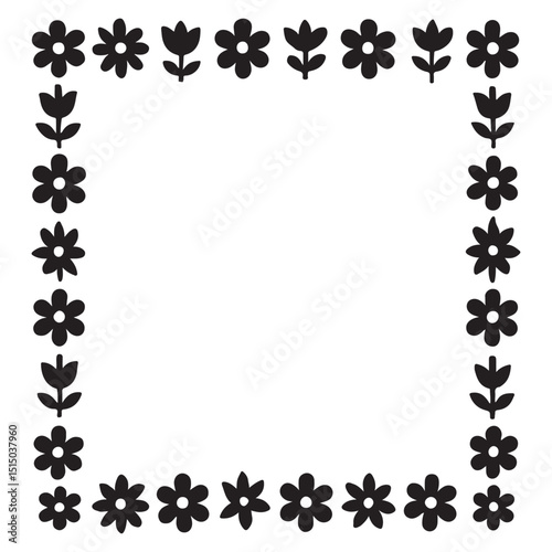 Floral Decorative Border Vector Frame Design