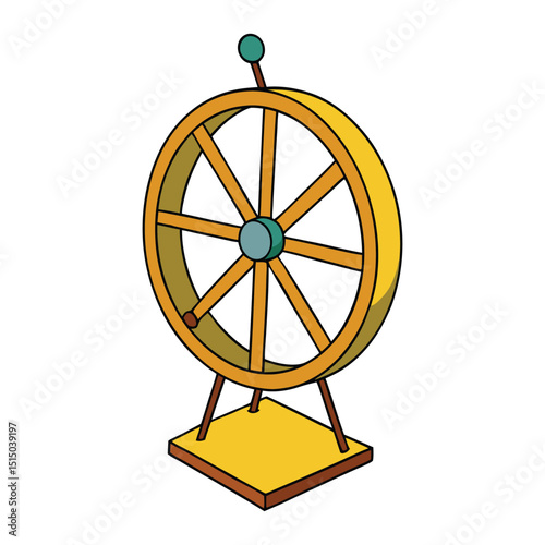A spinning wheel is a device used to spin fibers like wool or cotton into yarn or thread, traditionally powered by hand or foot.
