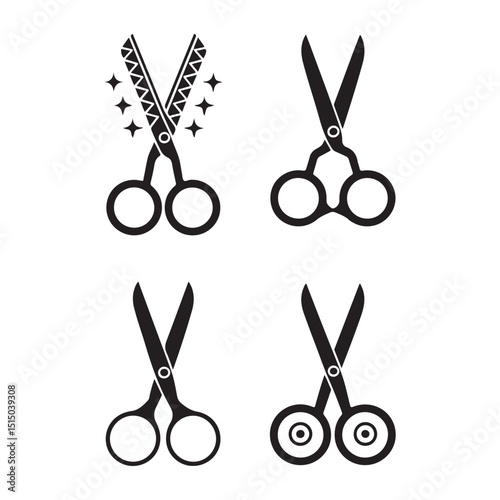 Professional Scissors Tool Collection Vector Icons Set