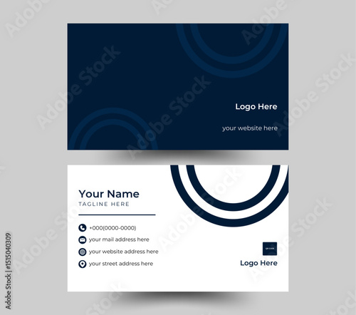 Double-sided creative business card design template.White Minimal Business Card Mockup.
Clean professional business card template. Simple business card layout horizontal and vertical . Vector file