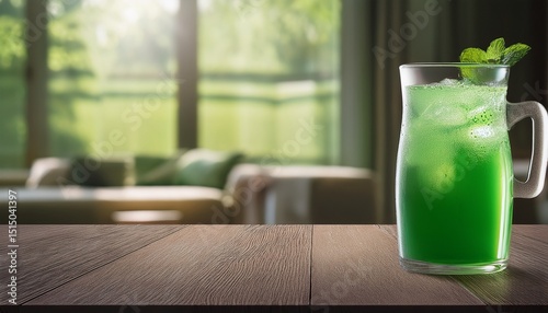 refreshing indoor green beverage
