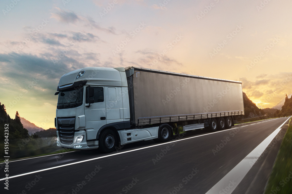 LKW bei Sonnenaufgang Compositing LKW bei Sonnenaufgang Compositing